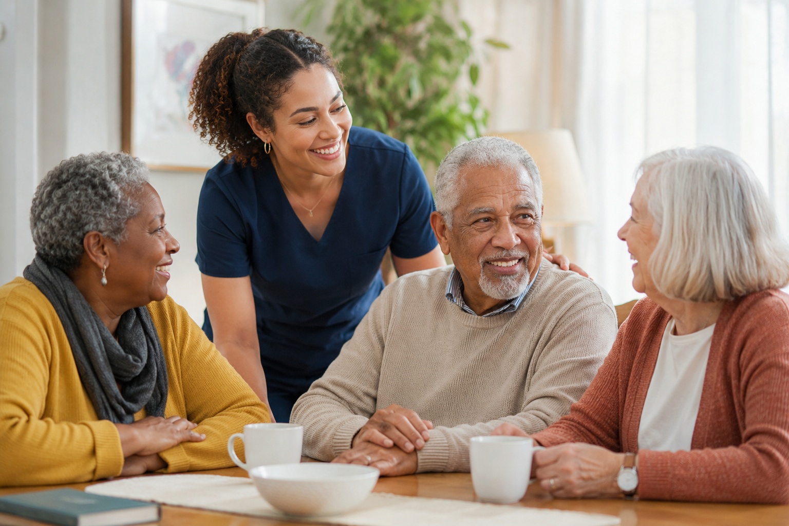 Care worker supporting an older person